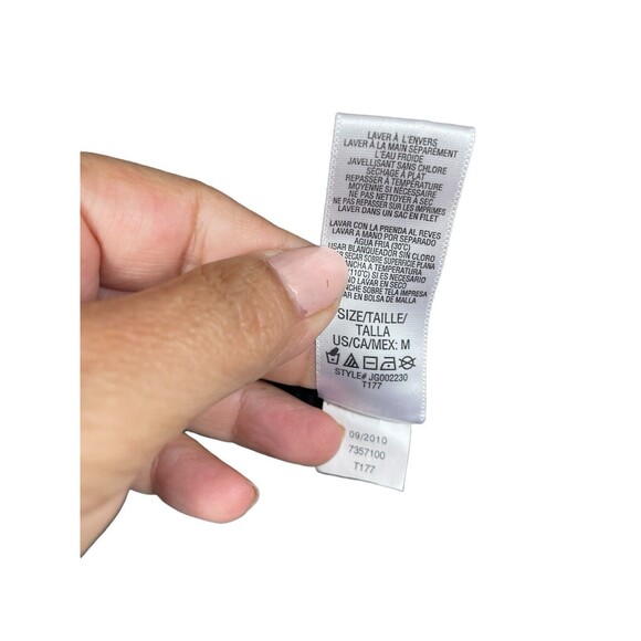 Juicy Couture Black Metallic Wet‎ Look Zip Up Hoodie Jacket Size M Lightweight - Picture 11 of 14